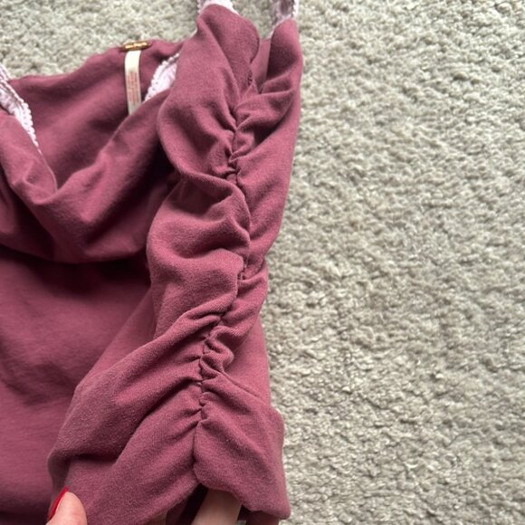 Free People Women's Purple Two-Tone Crop Tank Top - Picture 5 of 7